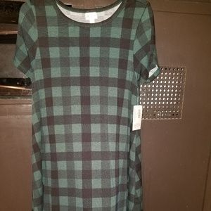 Green plaid Carly Dress